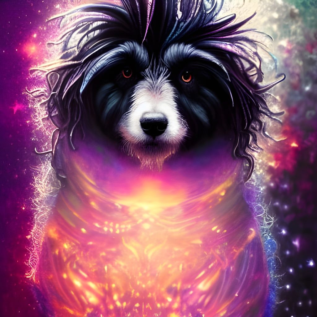 Cosmic Sheepdog: Fractal Iridescence in Digital Art