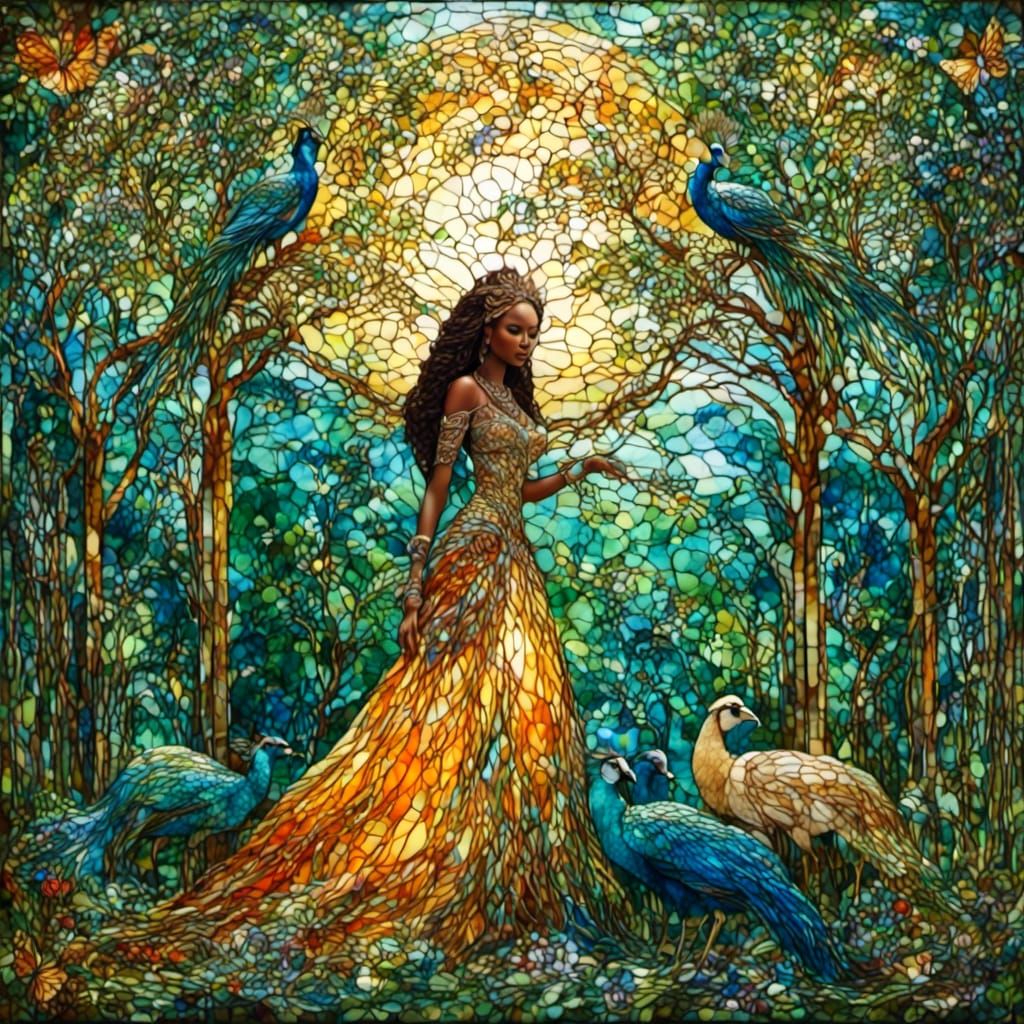 Queen Kandake with Peacocks and Goats