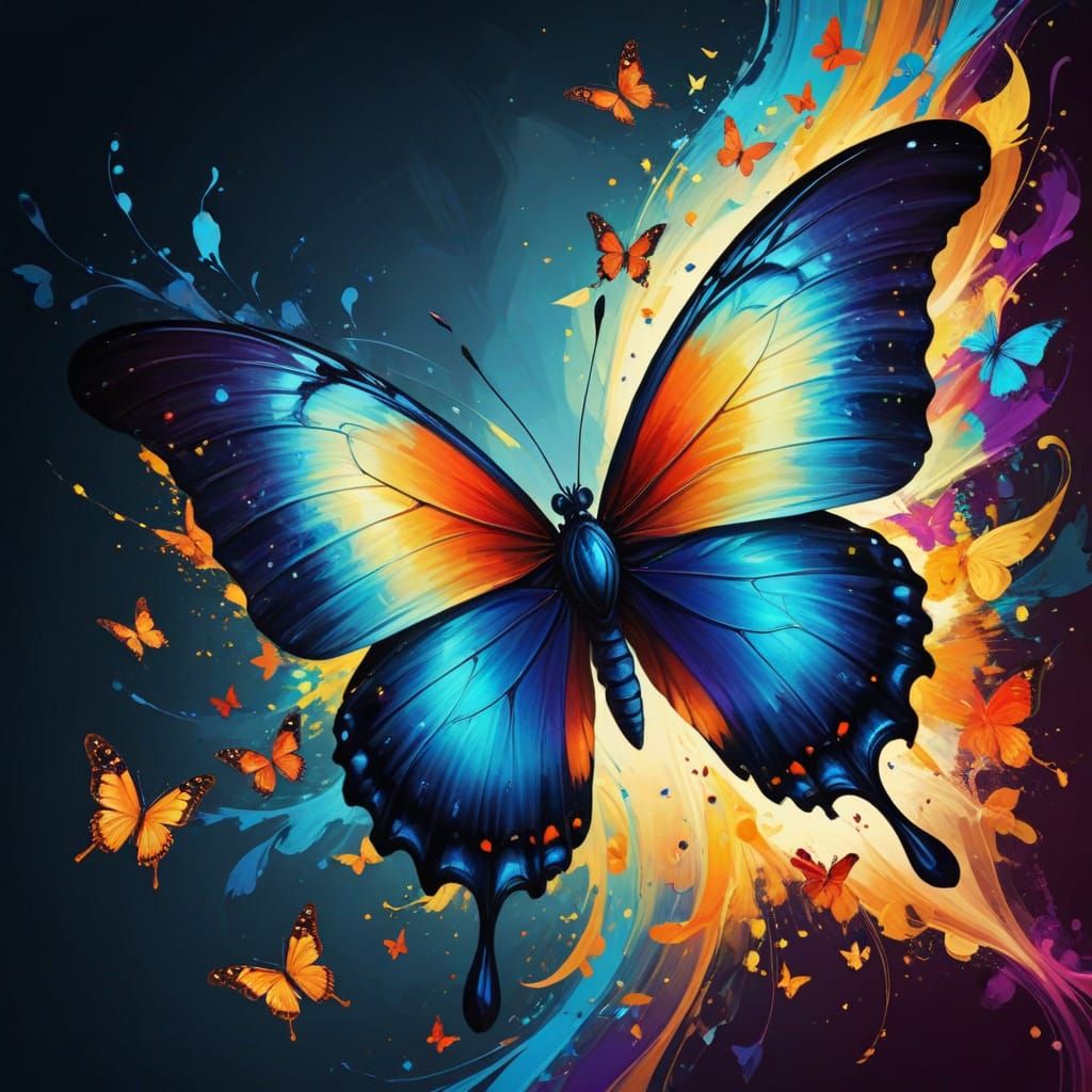 Vibrant Abstract Butterfly Emerges