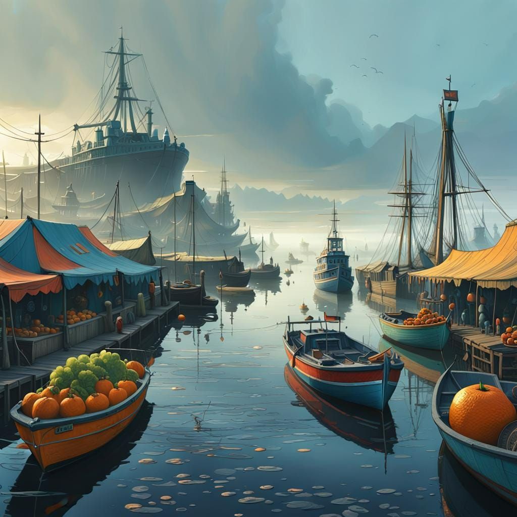 Guyana Harbor in Detailed Fantasy Concept Art