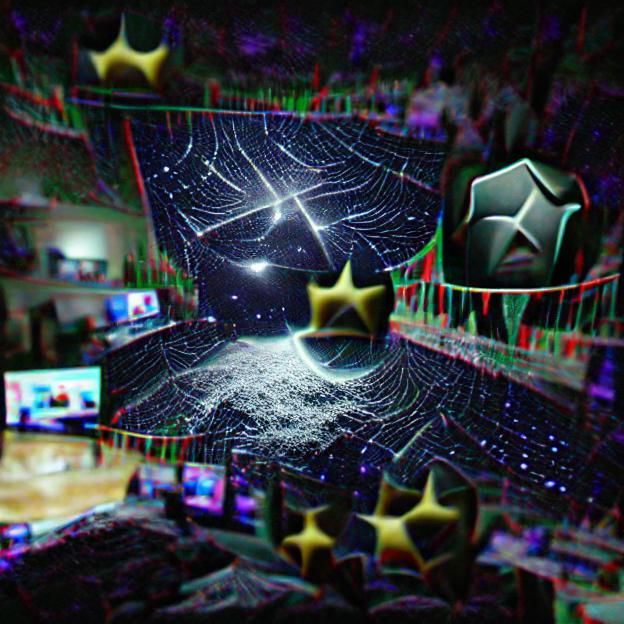 8K 3D Rendering of a Dark Web Night Sky