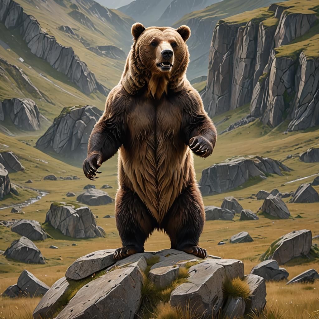 Himalayan Brown Bear in Detailed Matte Painting