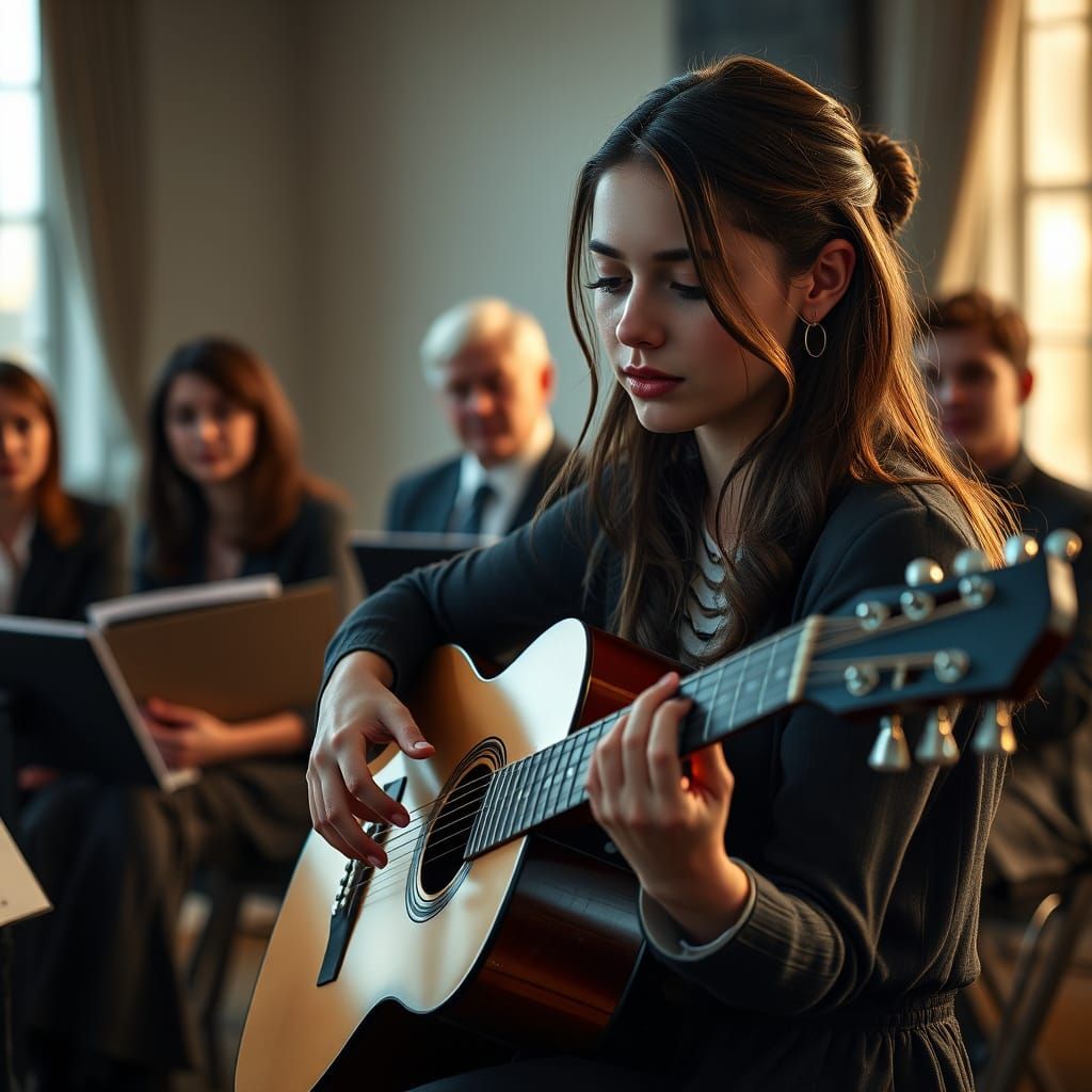 Student Performs Guitar Thesis for Music Professors