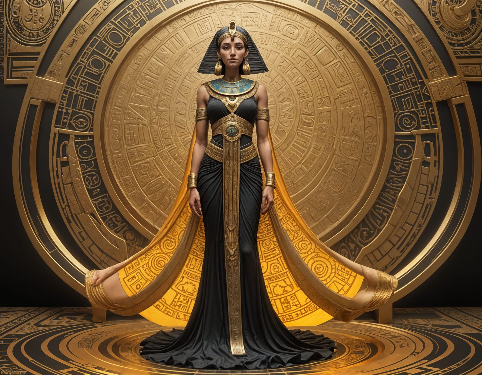 Egyptian Goddess in Art Nouveau Splendor