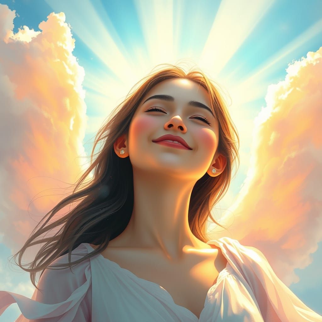 Ethereal Goddess in Heavenly Aura