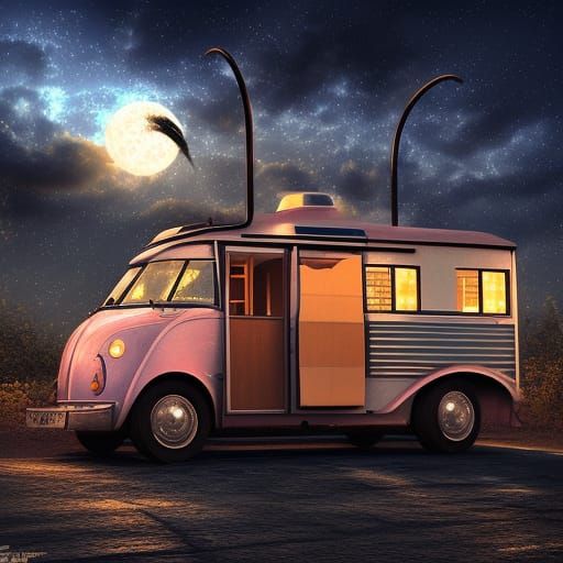 Vardo at Night: Hyperrealistic Digital Illustration