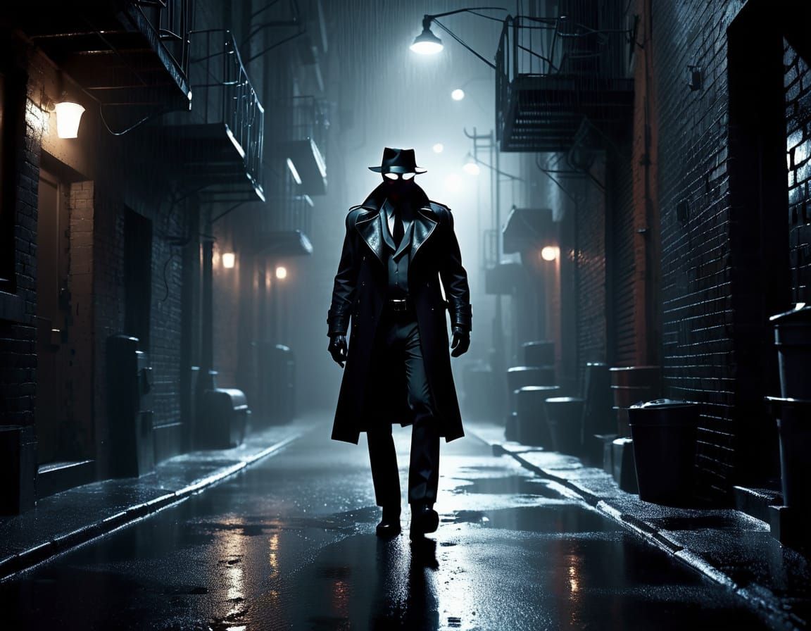 Spider-Noir in Film Noir Style Alley
