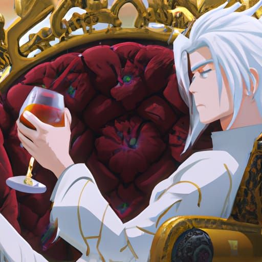 Anime Warrior King in Ghibli Style