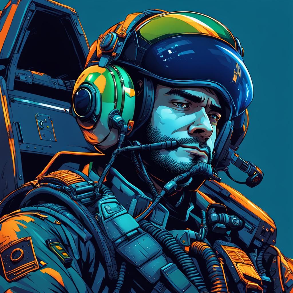 Anime Pilot Portrait in Studio Trigger Style