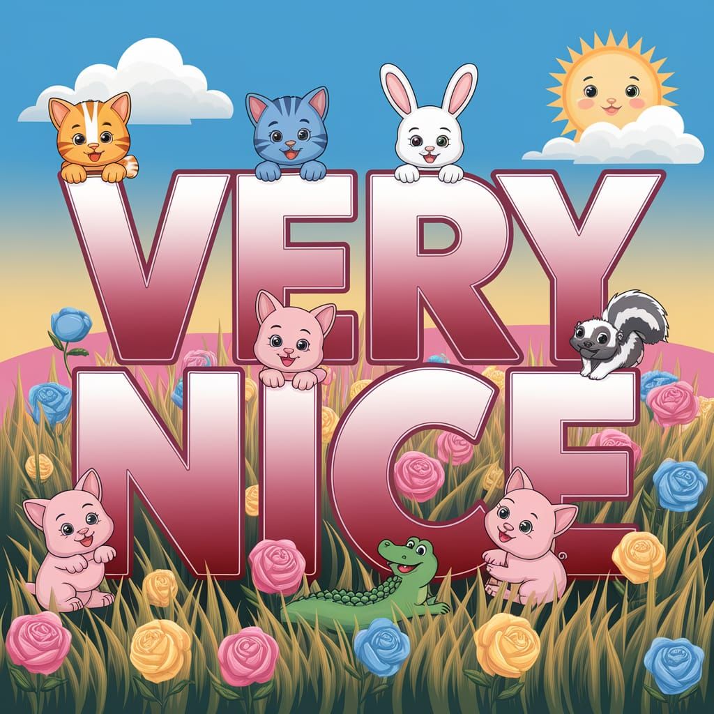 Whimsical Cartoon Wonderland in Beatrix Potter Style