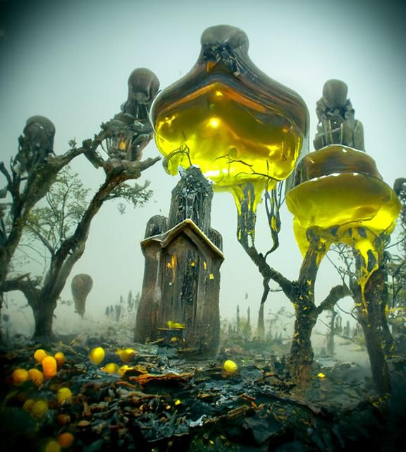 Honeypunk Graveyard with Honeycomb Tombs