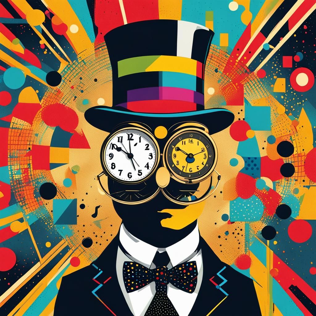 Whimsical Clock in Pop Art Style