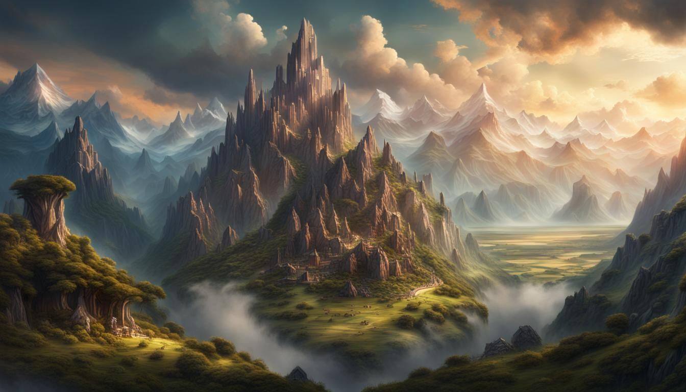 Epic Mountain Kingdom in Digital Matte Painting