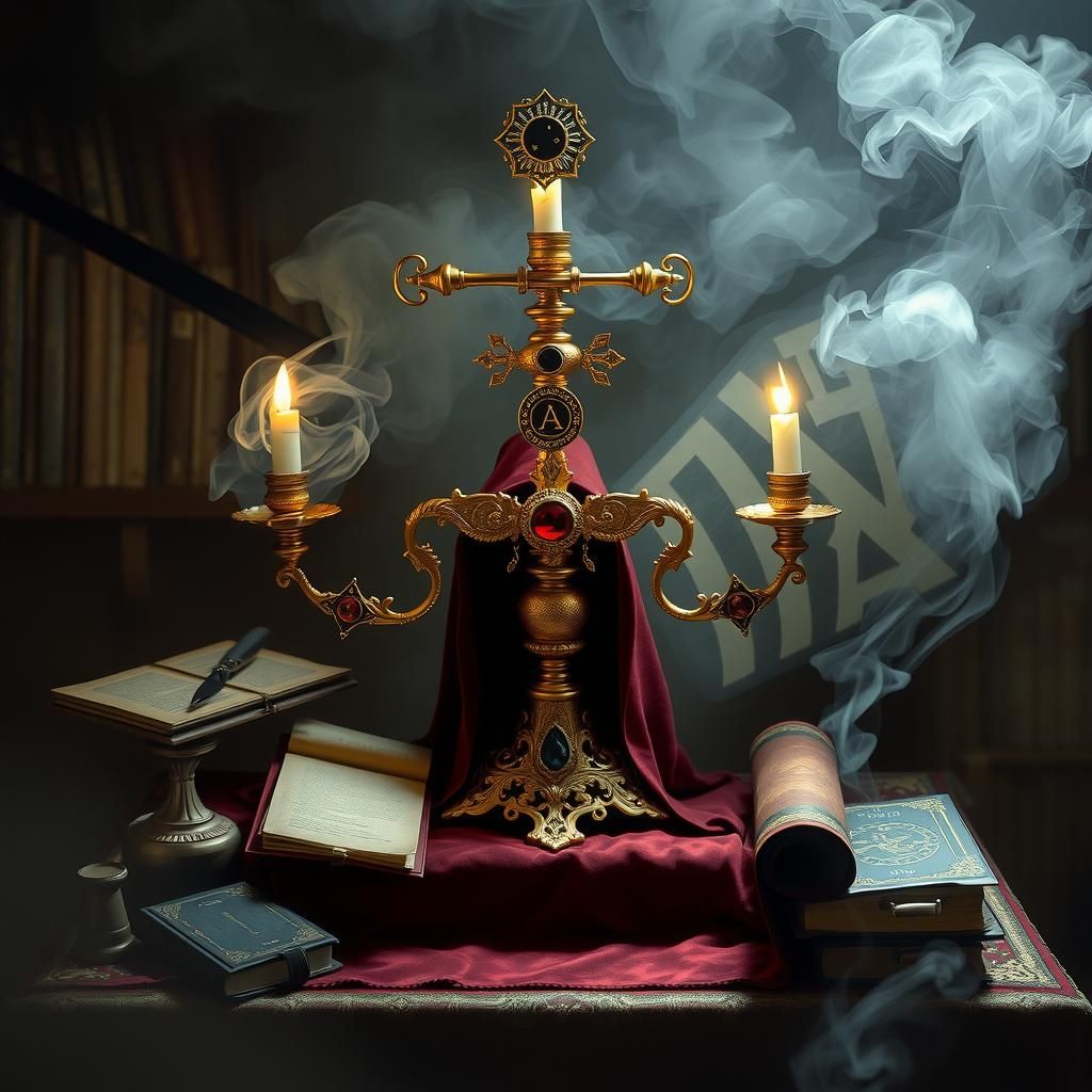 Ornate Candelabra in Dark Surrealist Style