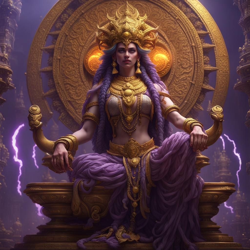 Kalki: Vishnu Incarnate in Dark Fantasy Style