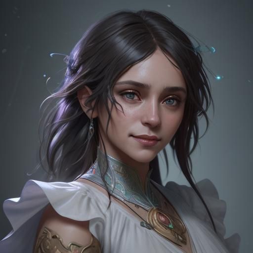 Attractive Woman Portrait in Hyperdetailed Digital Art