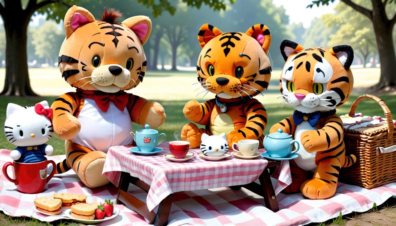 Plush Toys Have a Picnic