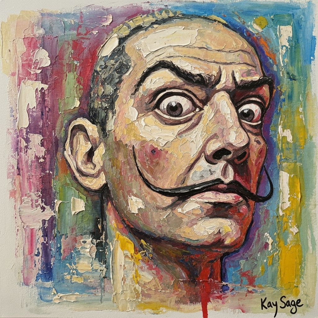 Surreal Landscape in Gouache with Impasto Textures