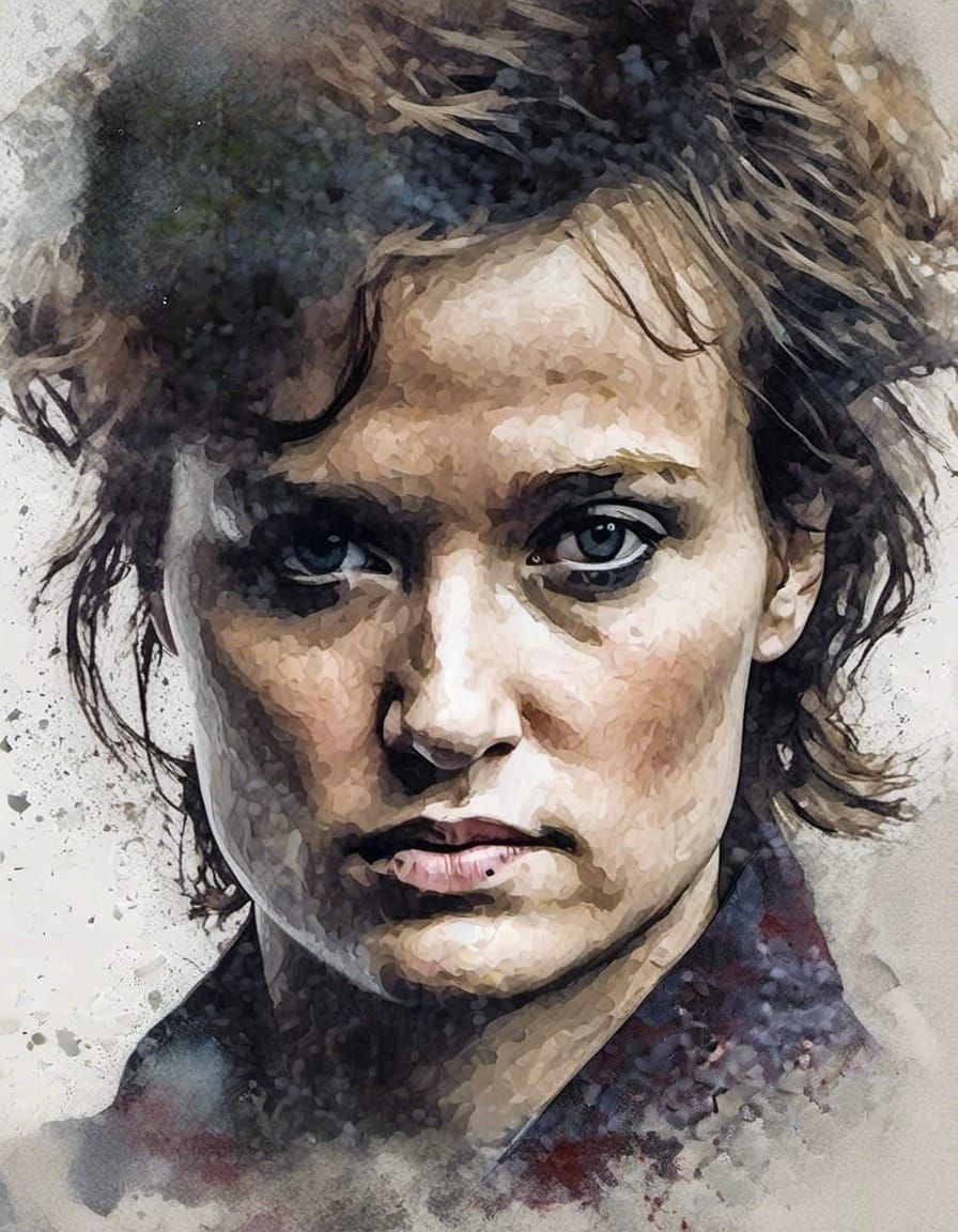 Double Exposure Portrait of Scotland in Watercolor