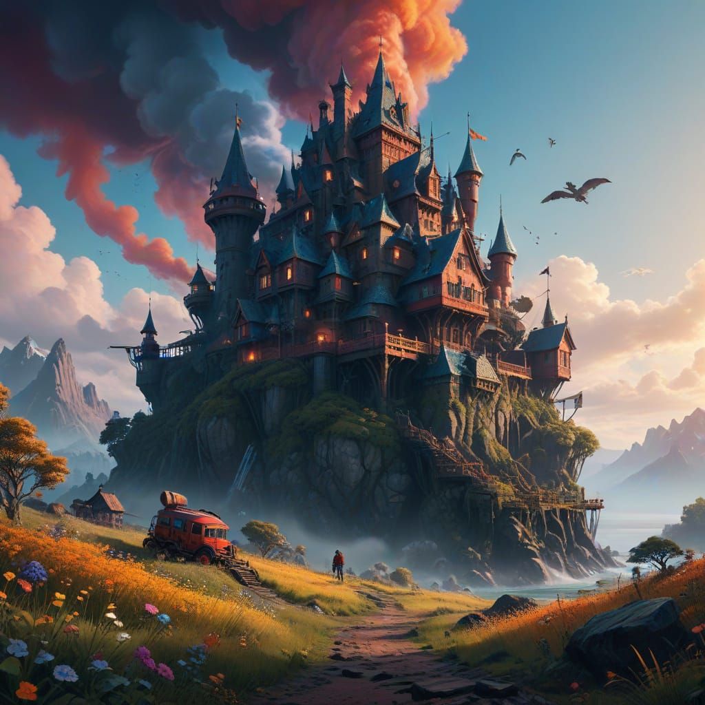 Epic Fantasy Realm in Hyper-Realistic Style