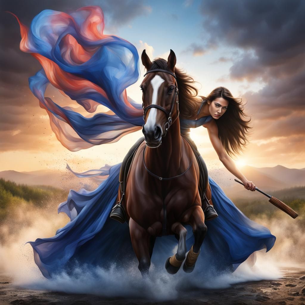 Hyperrealistic Portrait of a Brunette Woman