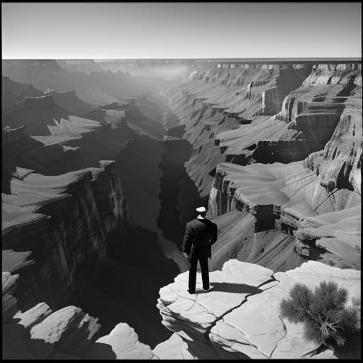 Grand Canyon Tourist in Film Noir Style