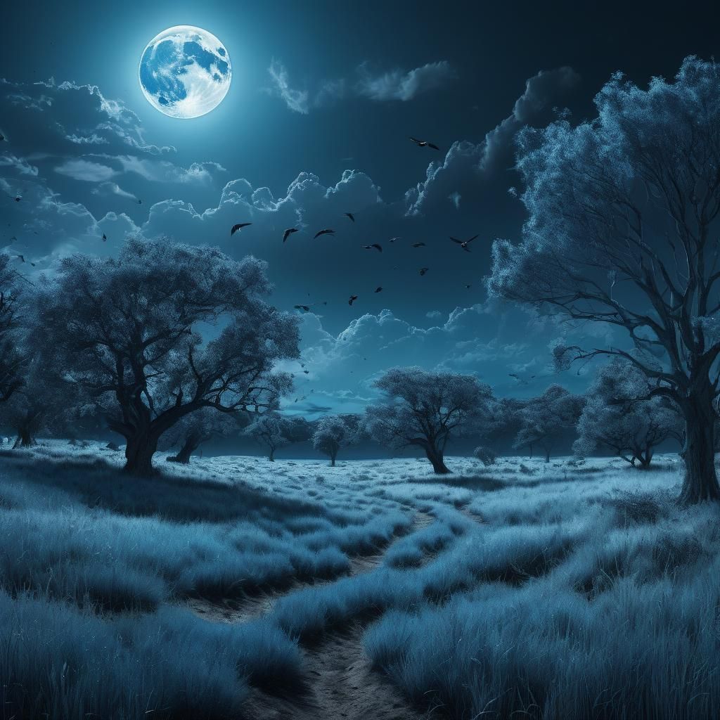 Haunting blue field