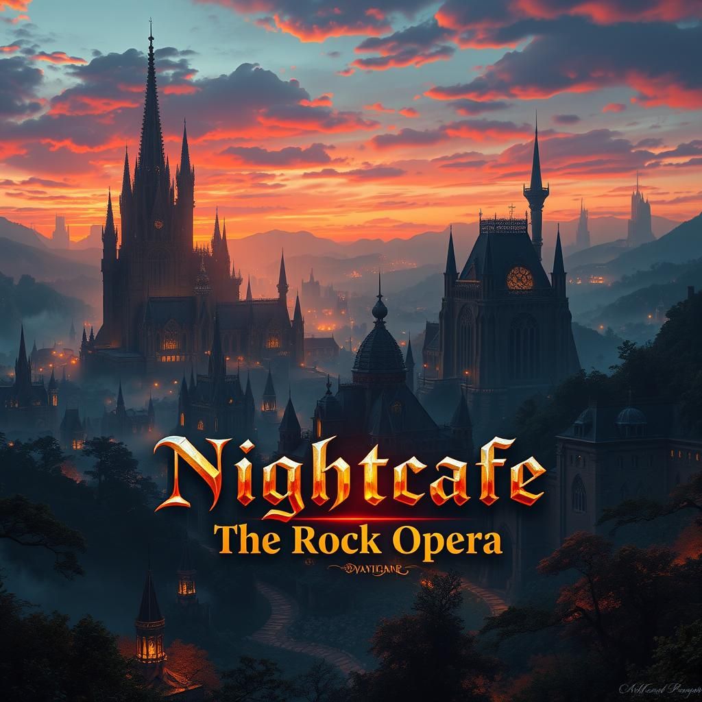 Dreamlike Metropolis at Dusk in Bold Colors