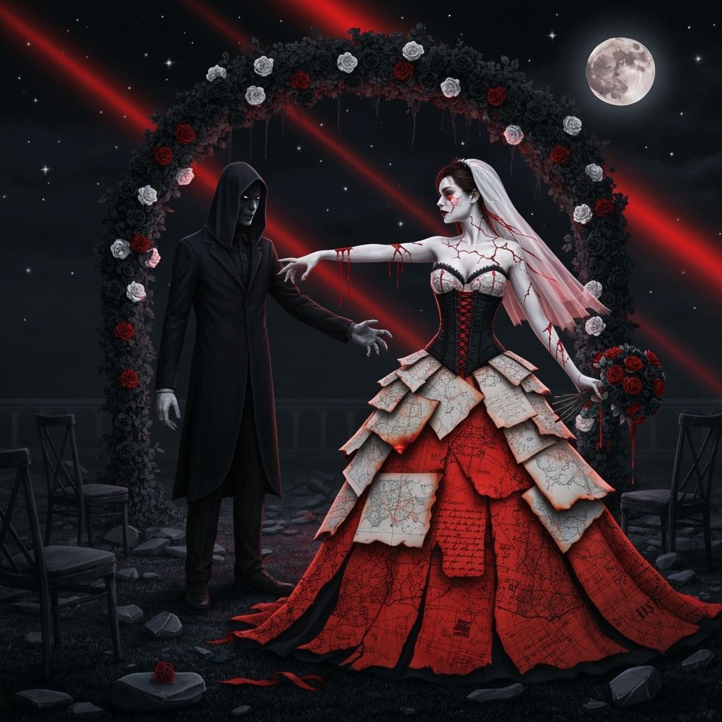 Gothic Bride in Crimson Moonlight