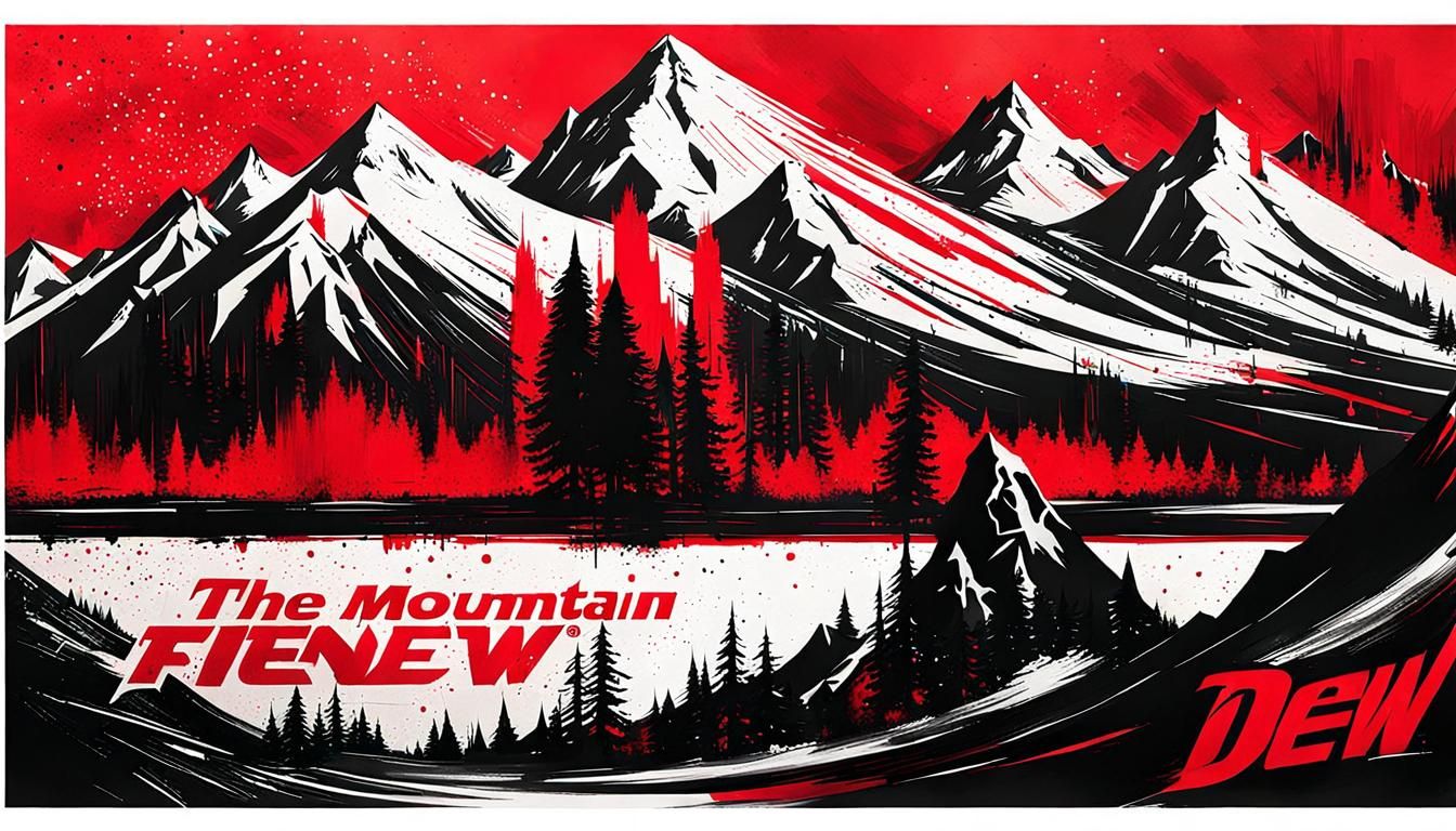 Mountain Dew Frenzy Illustration in Ralph Steadman Style