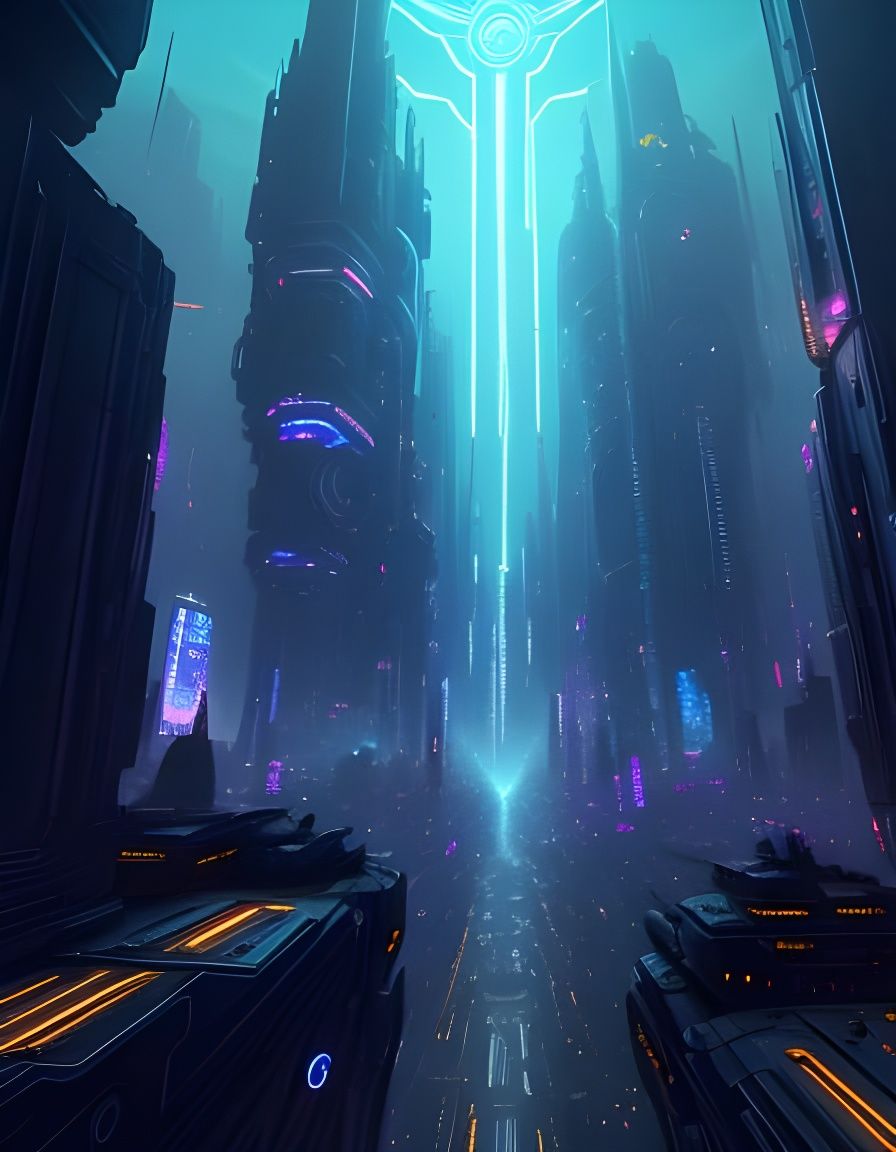 Cyberpunk Cityscape in Year 2100