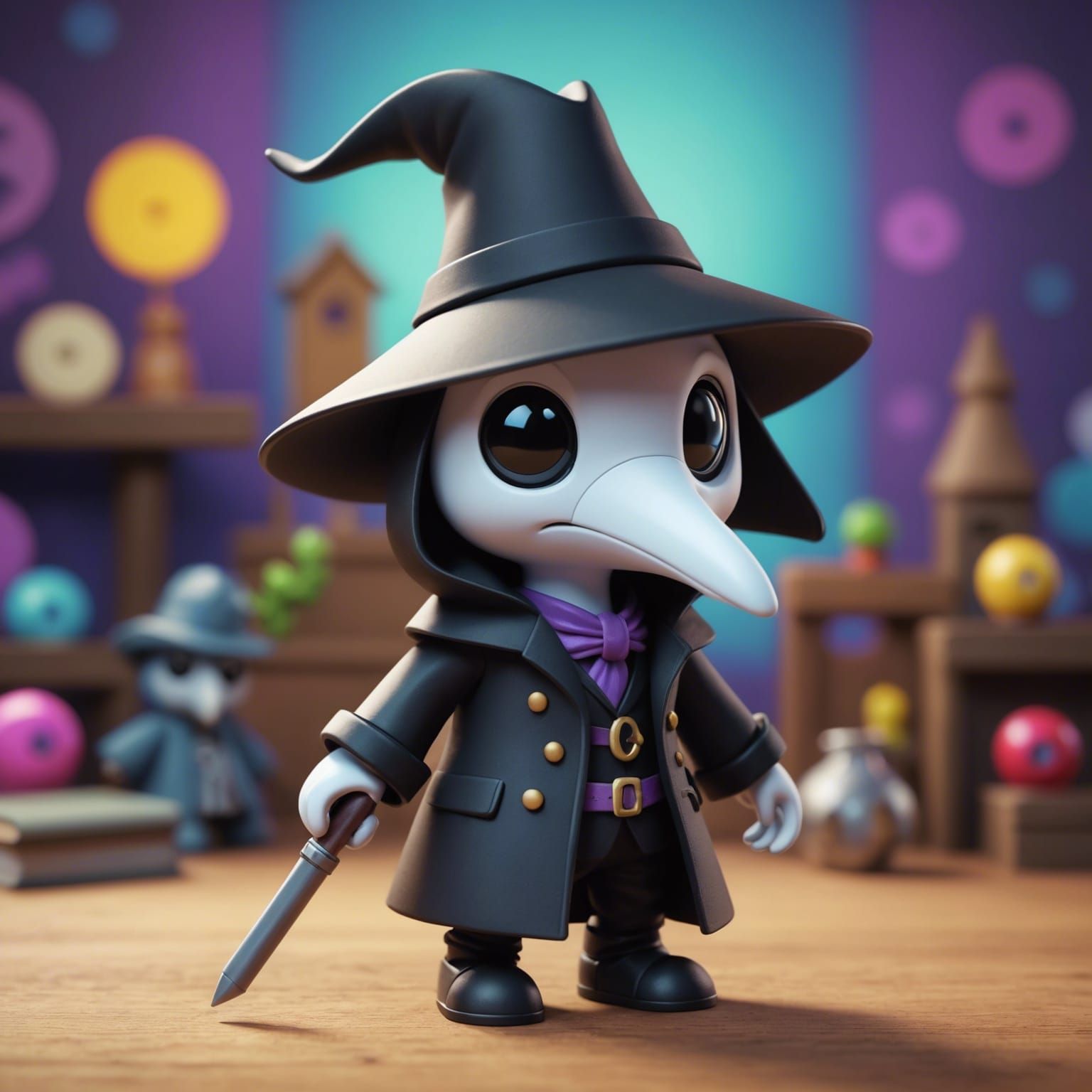Kawaii Plague Doctor Pony Figurine in Unreal Engine