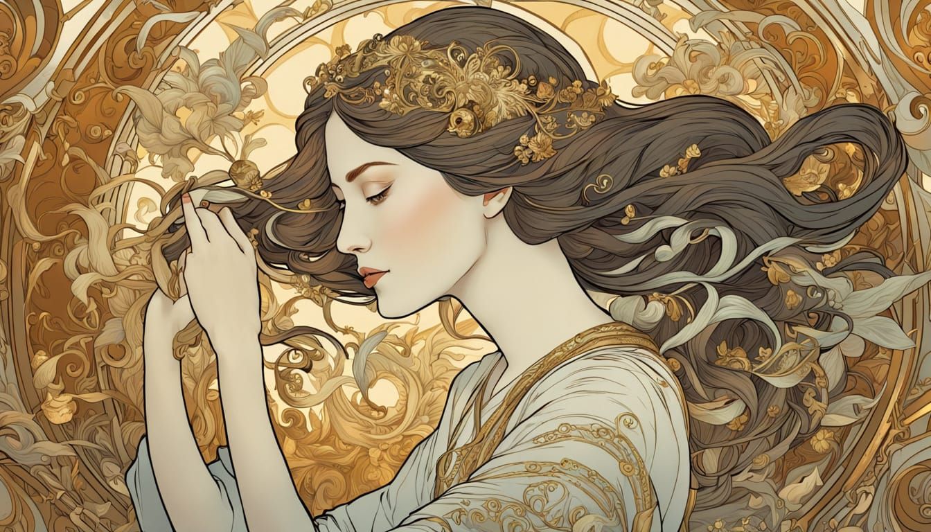 Girl and Puppy with Matching Curls in Golden Light