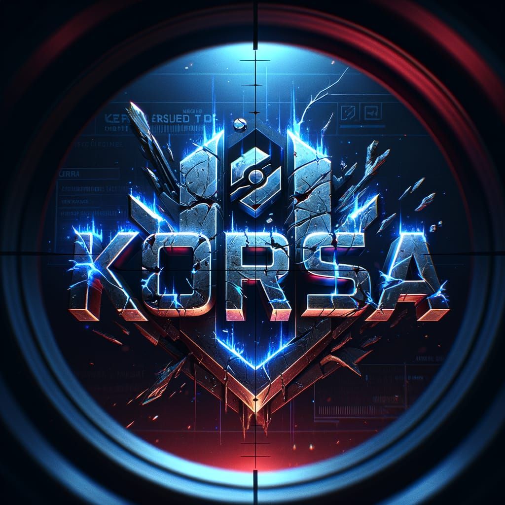 KORSA Gaming Logo in Shattered Chrome Style