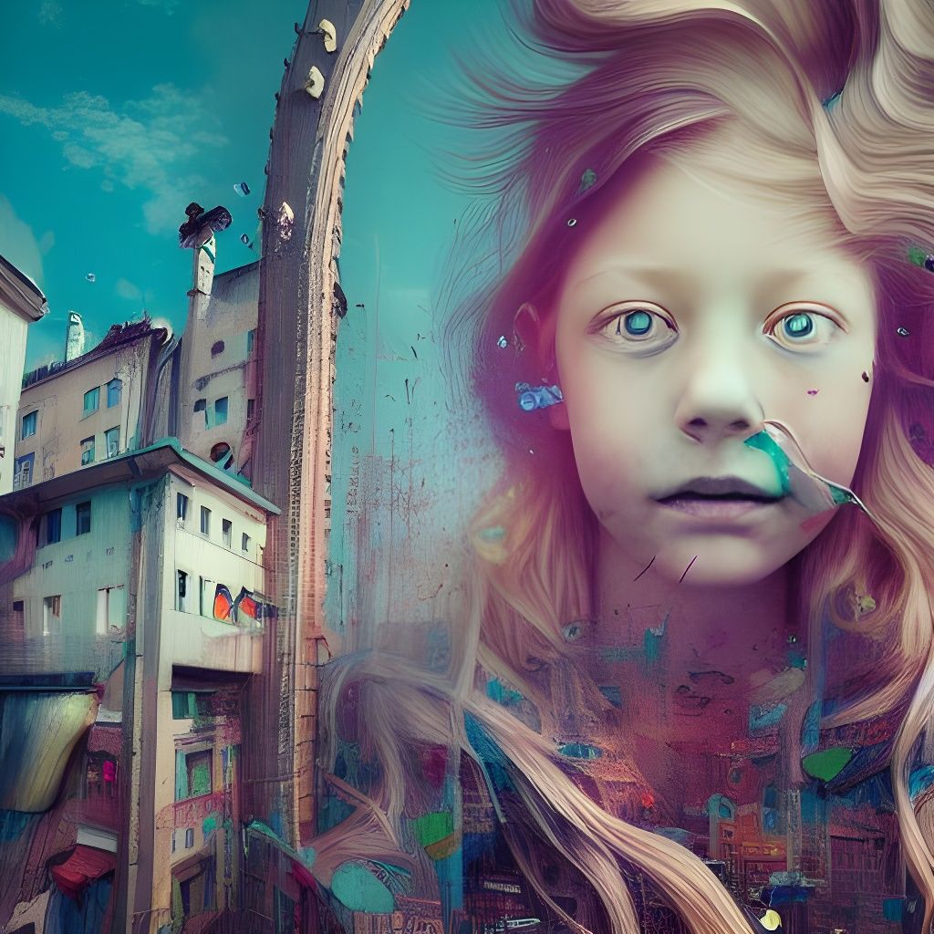 Dreamy Ecstasy in Urban Vaporwave Style