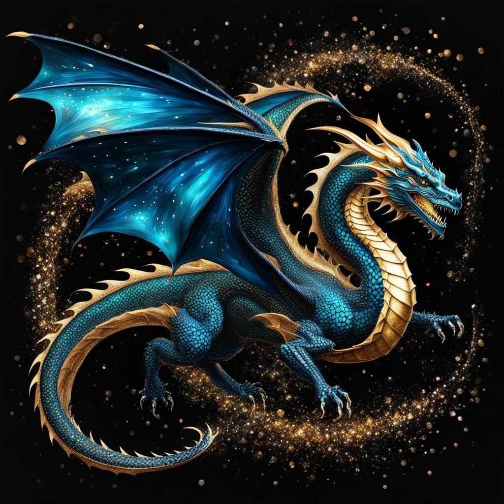 Sparkling Dragon in Flight: A Majestic Vision