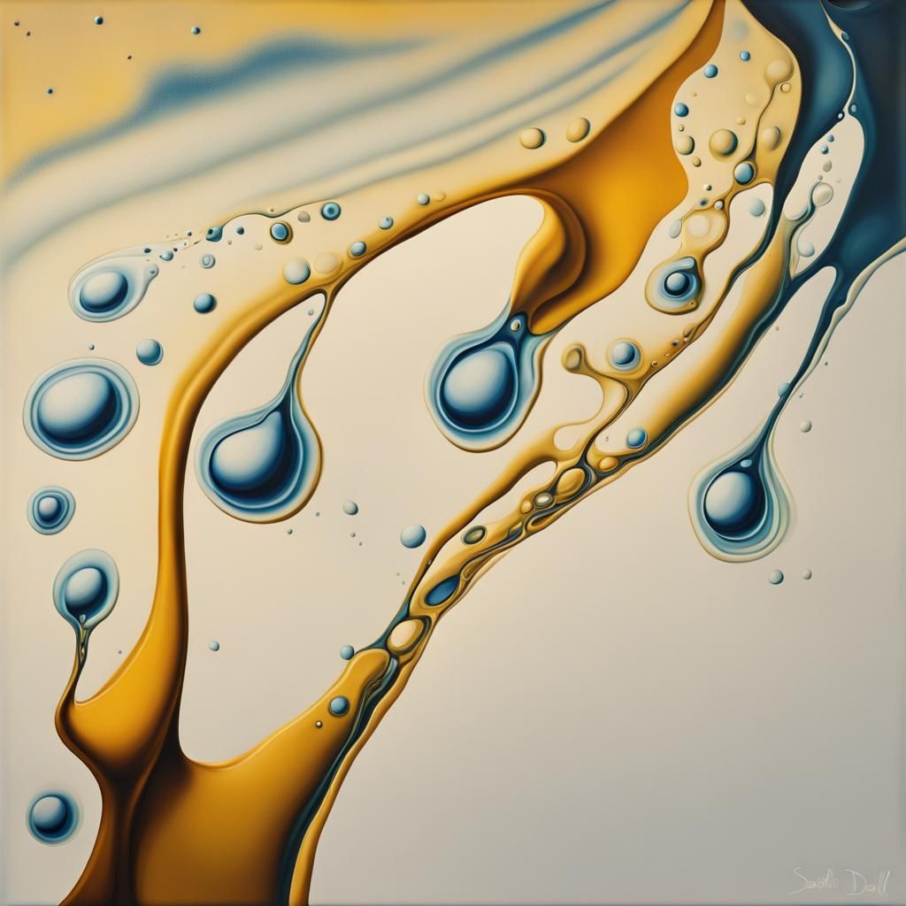 Surreal Flowing Liquid Cells in Dali-esque Style