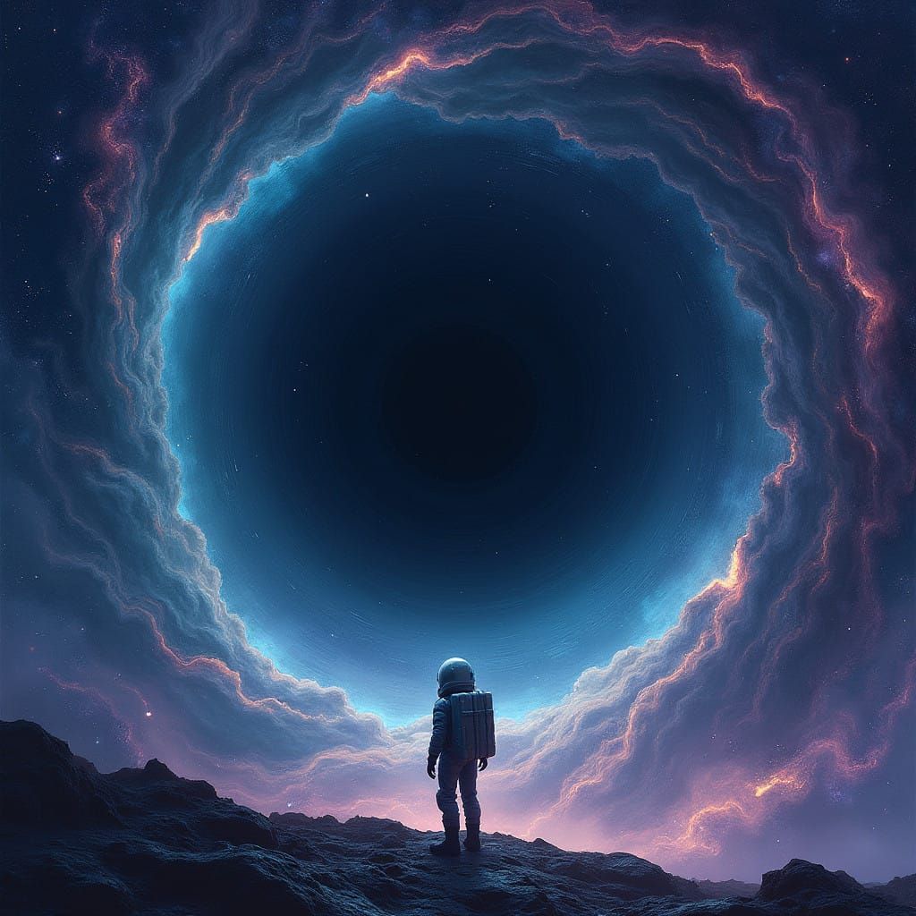 Cosmic Voyager Stands at the Edge of a Swirling Black Hole i...