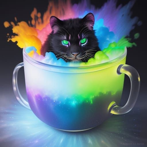 Magical Furry Panther in a Marshmallow Storm