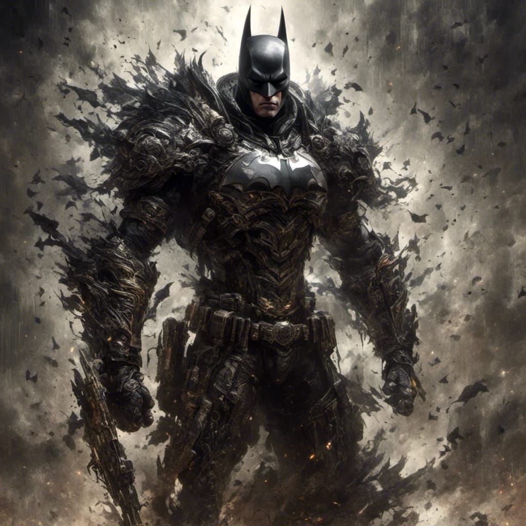 Batman Portrait in Classic Ink Art Style