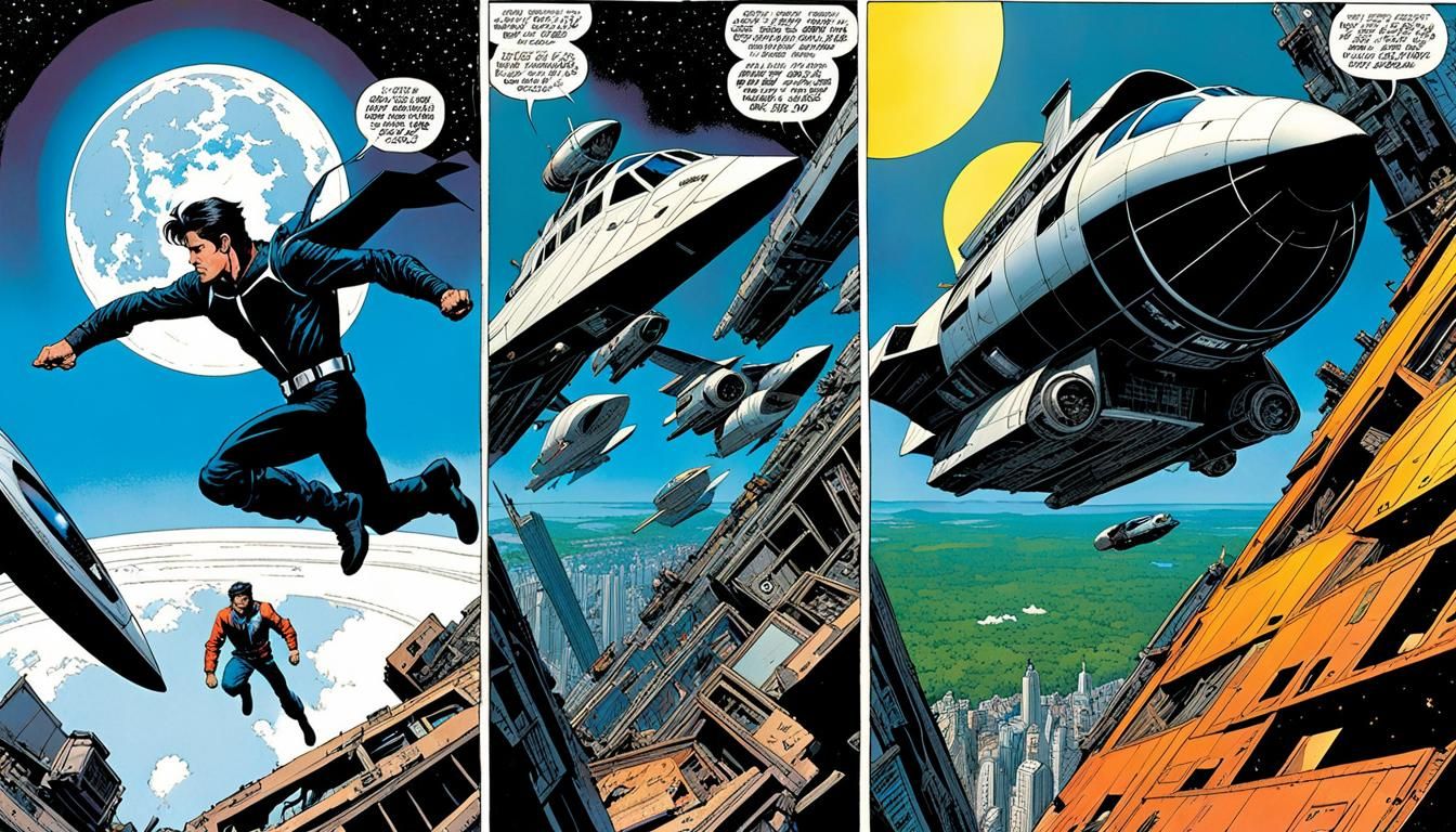 Comic Book Page with Cat Characters in Vintage Style