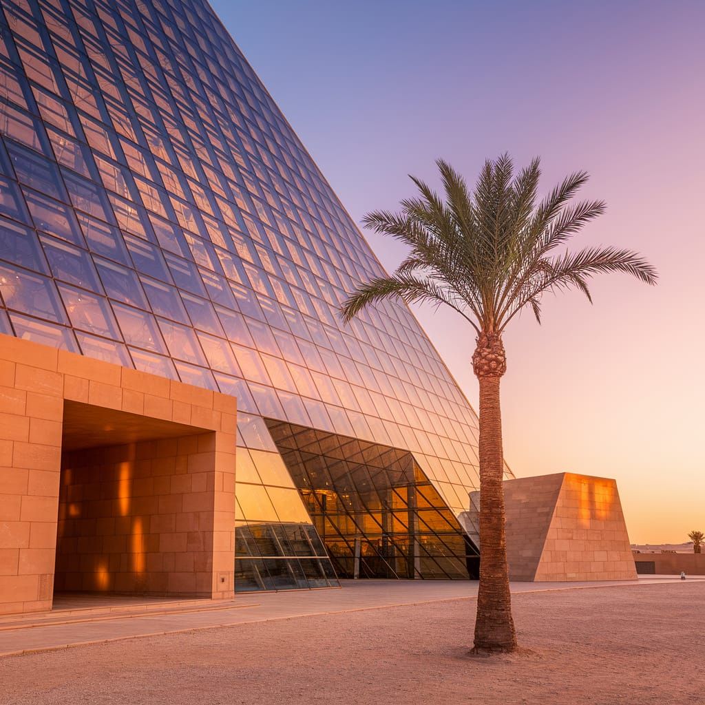 Great Egyptian Museum in Giza at Golden Hour