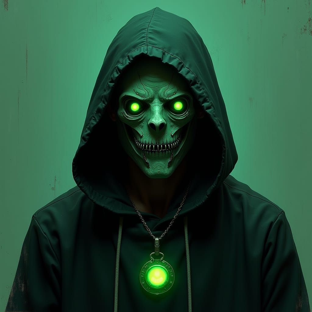 Faceless Man with Mechanical Mask in Gritty Realism