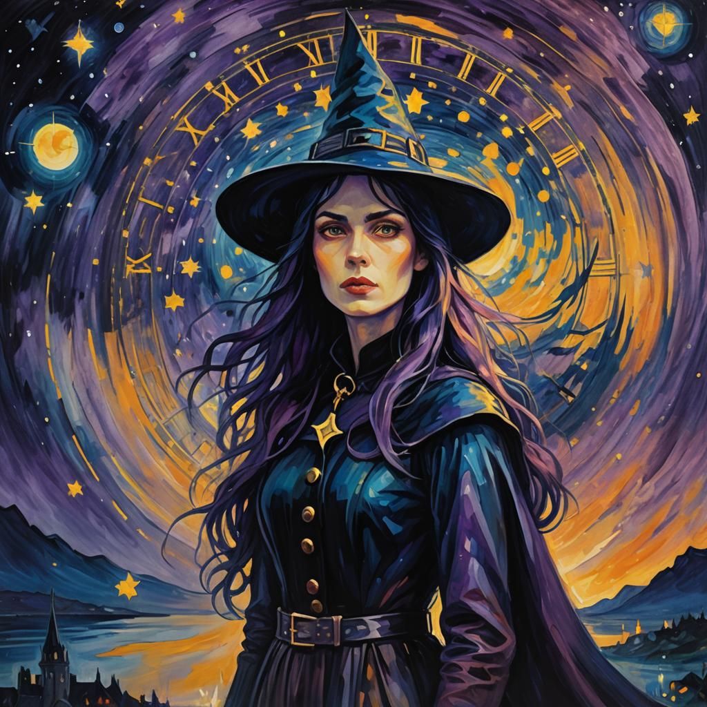 Witch Stares Across Space in Munch Style