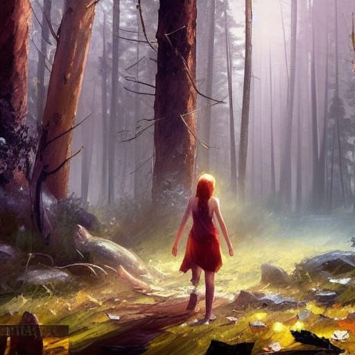 Girl living in the forest