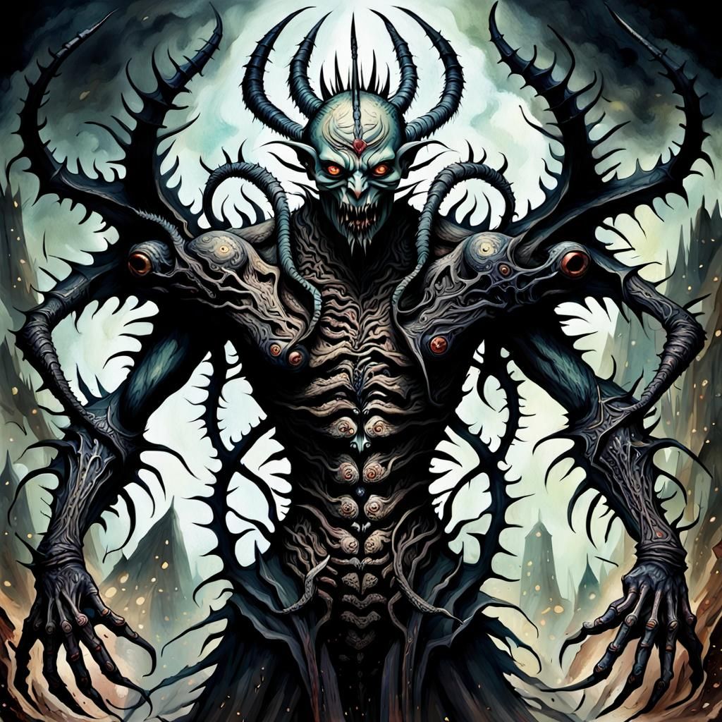 Slaaneshi Daemon: Nightmarish Multi-Bodied Horror