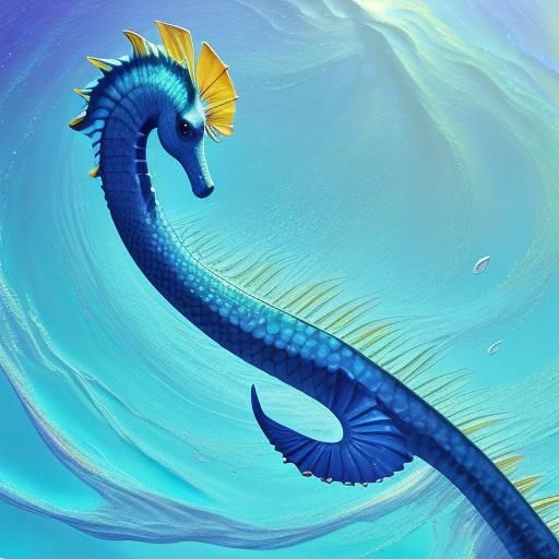 Seahorse Flower Hybrid in a Lush Oceanic Scene