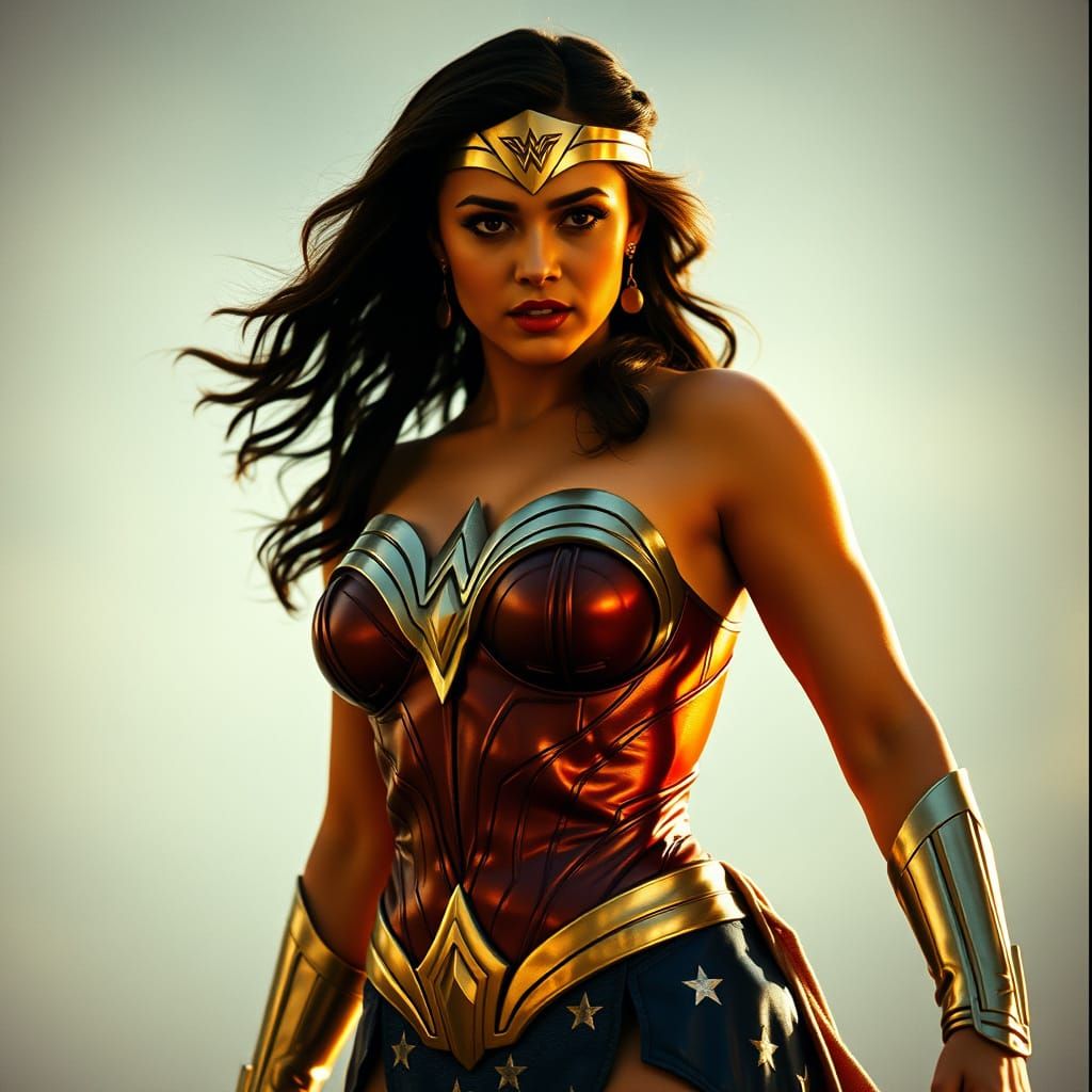 Eiza Gonzalez as Classic Wonder Woman in Cinematic Costume