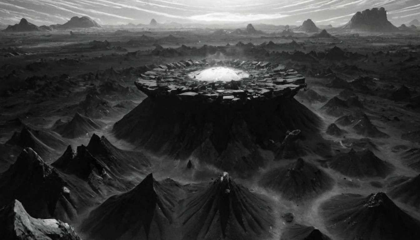 Bizarre Planet Landscape with Pulsating Dome