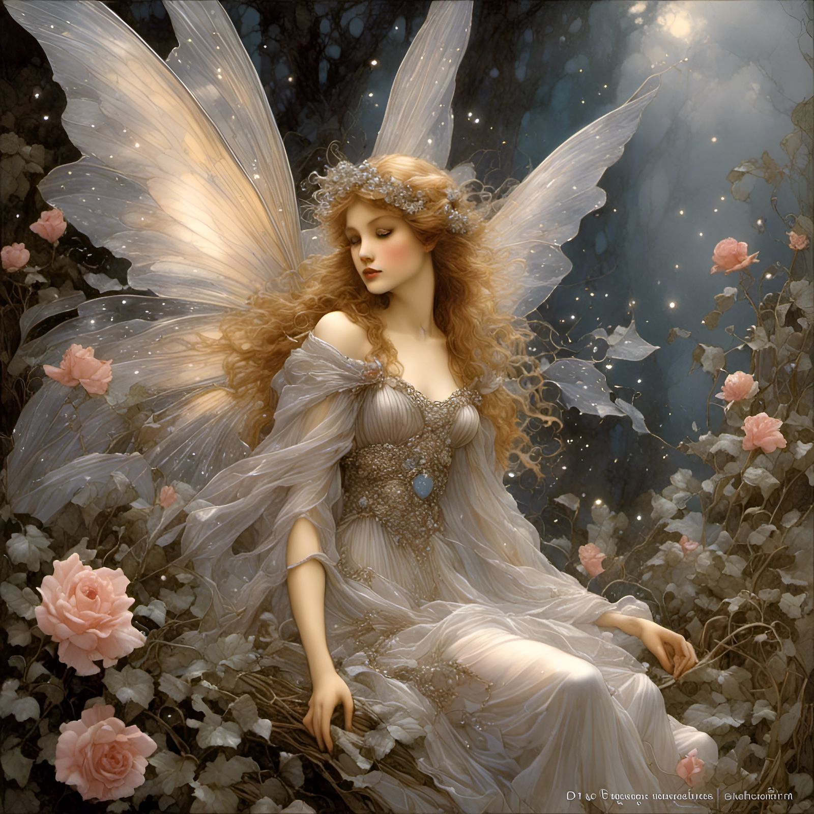 Surreal Fairy Emerges from Antique Book